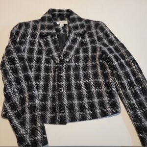 NWT NINE WEST Cropped Tweed Blazer